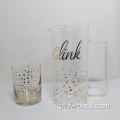 Conjunto de jarro de vidro transparente /jarra de suco